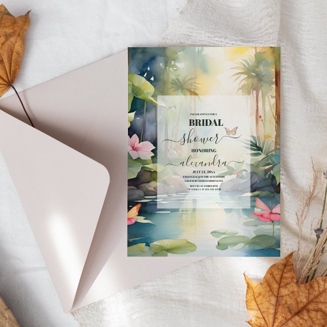 Tropical Palm Trees Beach Bridal Shower Invitation (Creator Uploaded)