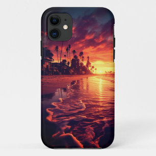 Tropical Palm Trees Beach Island Sunset Case-Mate iPhone Case