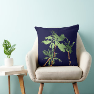 Tropical Palm Trees Beach Summer Hawaii Cushion