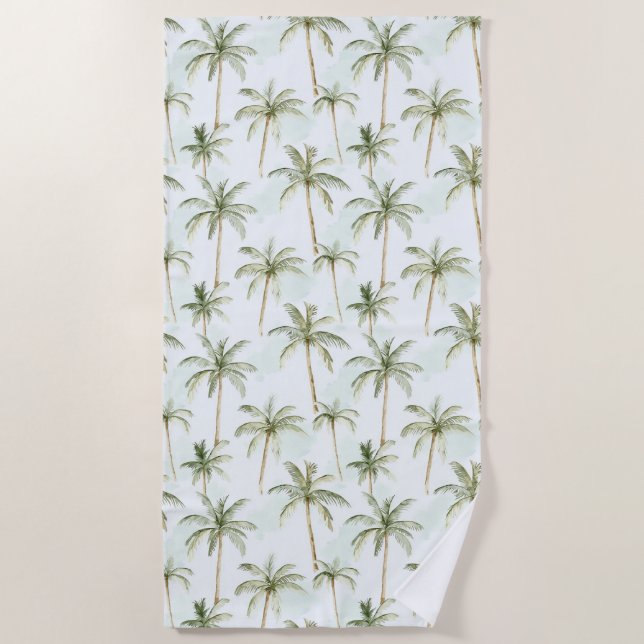Tropical Palm Trees Beach Towel (Front)