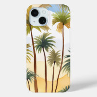Tropical Palm Trees | Beach Watercolor Painting