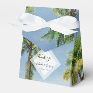 Tropical Palm Trees Beach Wedding Favour Box