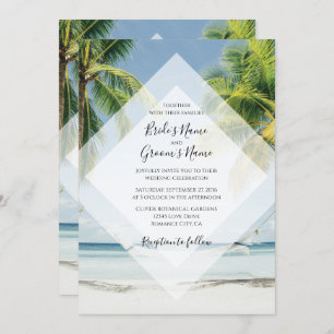 Tropical Palm Trees Beach Wedding Invitations