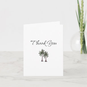 Tropical Palm Trees Birthday Gift Elegant Thank You Card