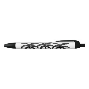 Tropical Palm Trees Blue Ink Pen