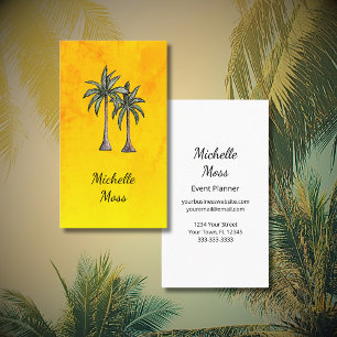 Tropical Palm Trees Botanical Professional Gold Business Card