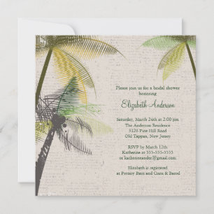 Tropical Palm Trees Bridal Shower Invitation