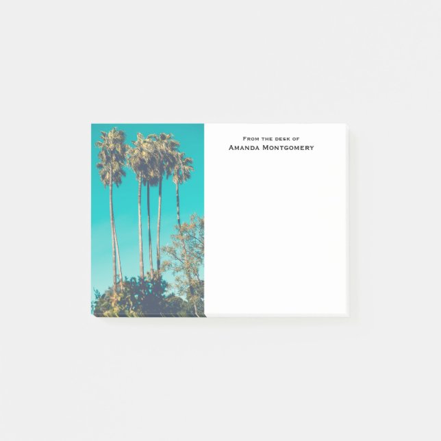 Tropical Palm Trees California Retro Post-it Notes (Front)
