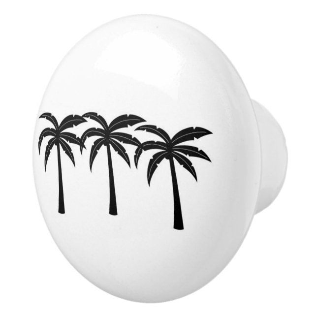 Tropical Palm Trees Ceramic Knob (Right)