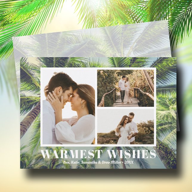 Tropical Palm Trees Christmas Photo Holiday Card (Creator Uploaded)