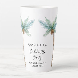 Tropical Palm Trees Coastal Bachelorette Latte Mug