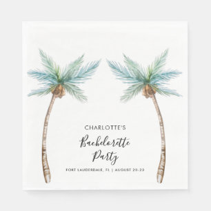 Tropical Palm Trees Coastal Bachelorette Party Napkin