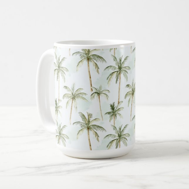 Tropical Palm Trees Coffee Mug (Front Left)