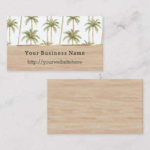 Tropical Palm Trees Cream Business name website Business Card