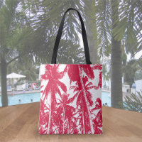 Tropical Palm Trees Design in Red and White