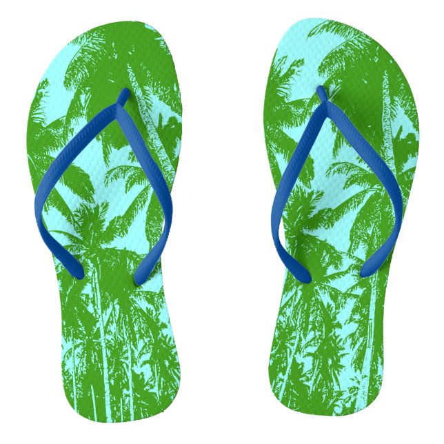 Tropical Palm Trees Design Jandals (Footbed)