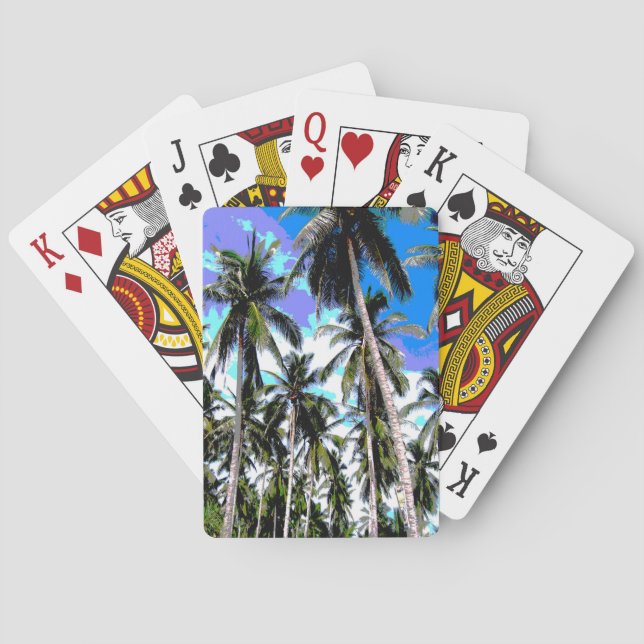Tropical Palm Trees Design. Playing Cards (Back)