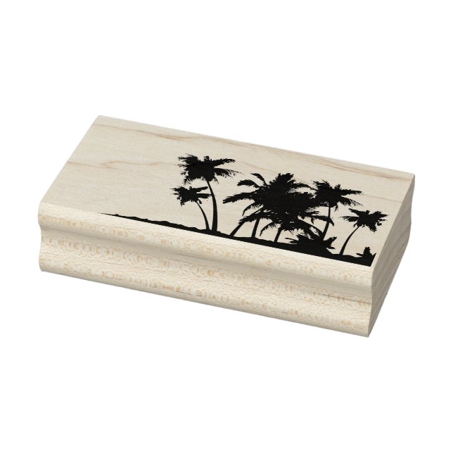 Tropical Palm Trees Design Rubber Stamp (Stamp)