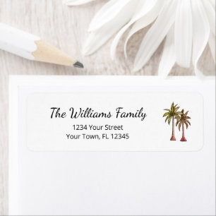 Tropical Palm Trees Elegant Beach Return Address