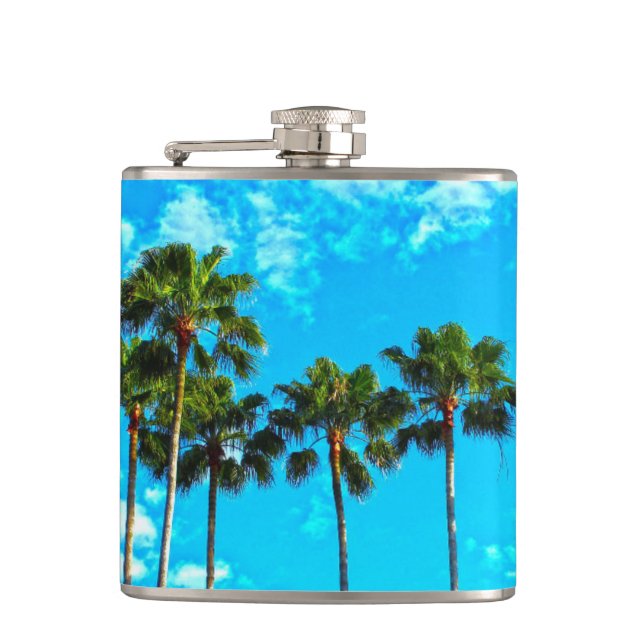 TROPICAL PALM TREES Flask (Front)