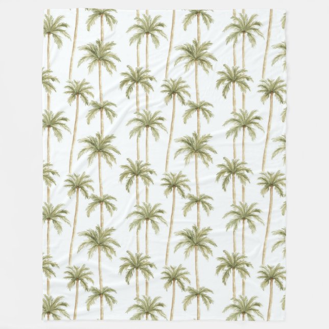 Tropical Palm Trees Fleece Blanket (Front)