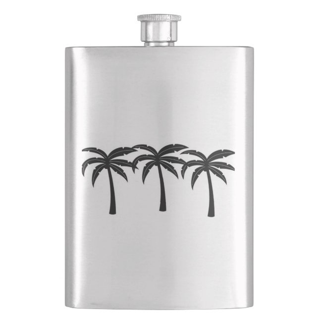 Tropical Palm Trees Hip Flask (Front)