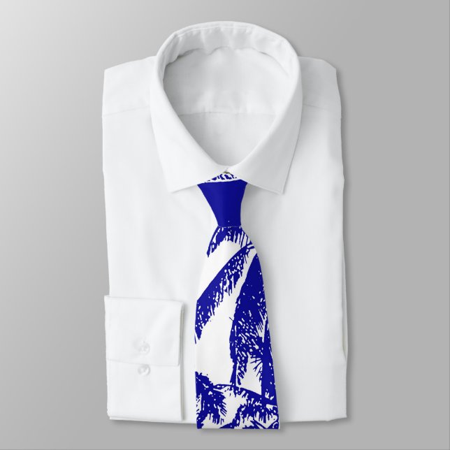 Tropical Palm Trees in a Posterised Design Tie (Tied)