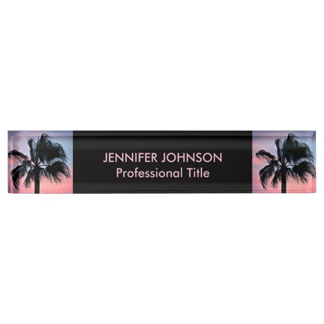 Tropical Palm Trees in the Sunset Nameplate (Front)