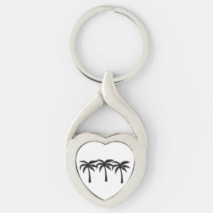 Tropical Palm Trees Key Ring