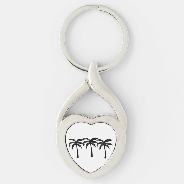 Tropical Palm Trees Key Ring (Front)