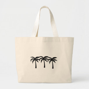 Tropical Palm Trees Large Tote Bag