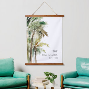 Tropical Palm Trees Modern Hanging Tapestry