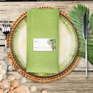 Tropical Palm Trees Modern Wedding Place Card