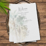 Tropical Palm Trees Modern Wedding Programme<br><div class="desc">Elevate your wedding celebration with our exquisite Tropical Palm Trees Modern wedding program. This stunning design showcases a group of lush green and brown watercolor palm trees, set against a textured white watercolor paper background, creating a captivating and tropical atmosphere. Ideal for beach or destination weddings, this design effortlessly captures...</div>