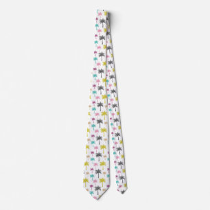 Tropical Palm Trees Multi-Coloured Summer Pattern Tie