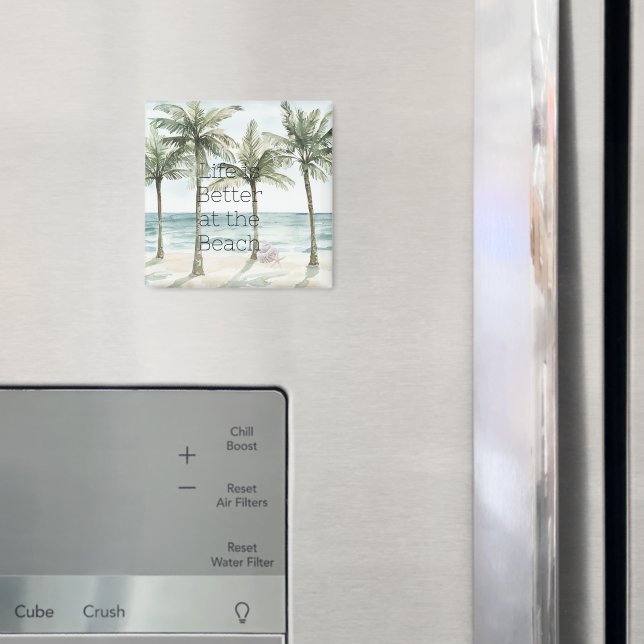 Tropical Palm Trees Ocean Beach  Magnet (In Situ (Fridge))
