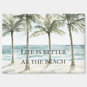 Tropical Palm Trees Ocean Beach Magnet