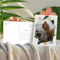 Tropical Palm Trees Photo Gilded Save The Date