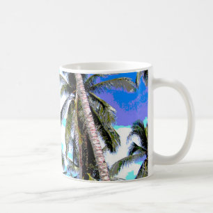 Tropical Palm Trees. Posterised design. Coffee Mug