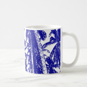 Tropical Palm Trees. Posterised Leaf pattern.. Coffee Mug
