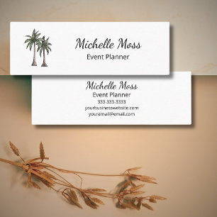 Tropical Palm Trees Professional Beach  Mini Business Card