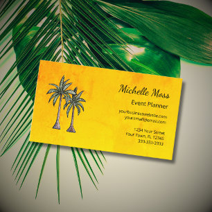 Tropical Palm Trees Professional Event Planner   Business Card