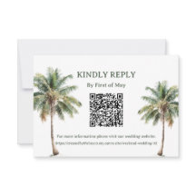 Tropical Palm Trees QR RSVP Card