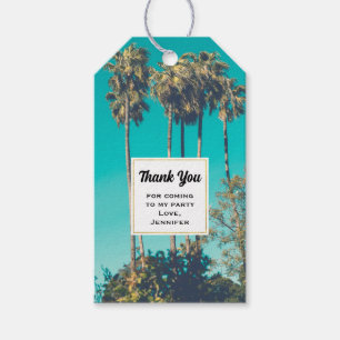Tropical Palm Trees Retro Party Thank You Gift Tags