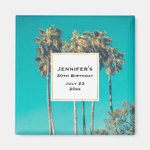 Tropical Palm Trees Retro Vibe Event Magnet