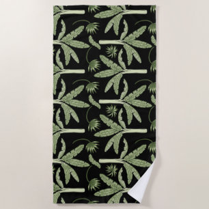 Tropical palm trees seamless pattern beach towel