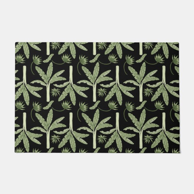 Tropical palm trees seamless pattern doormat (Front)