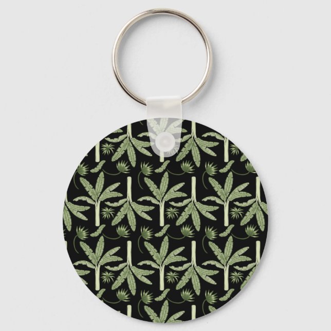 Tropical palm trees seamless pattern key ring (Front)