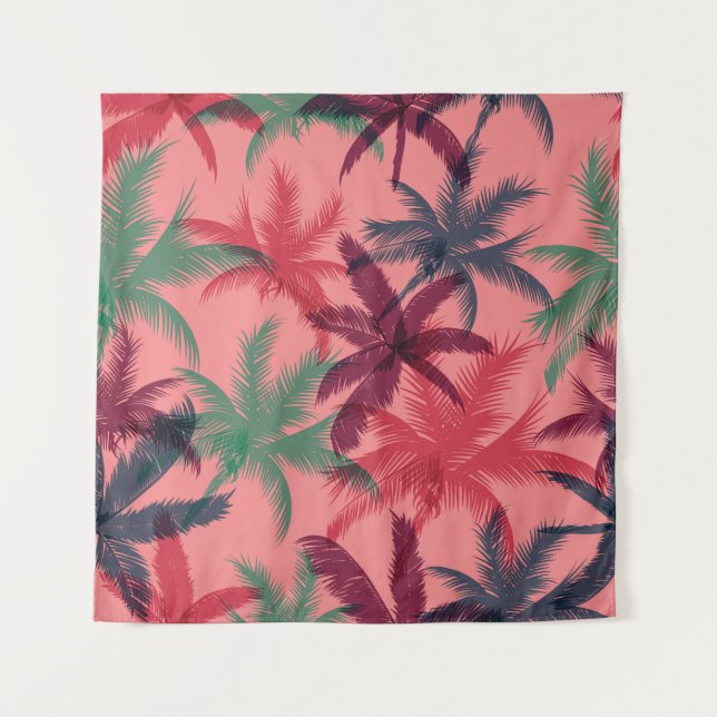 Tropical Palm Trees: Seamless Pattern Tapestry (Front)