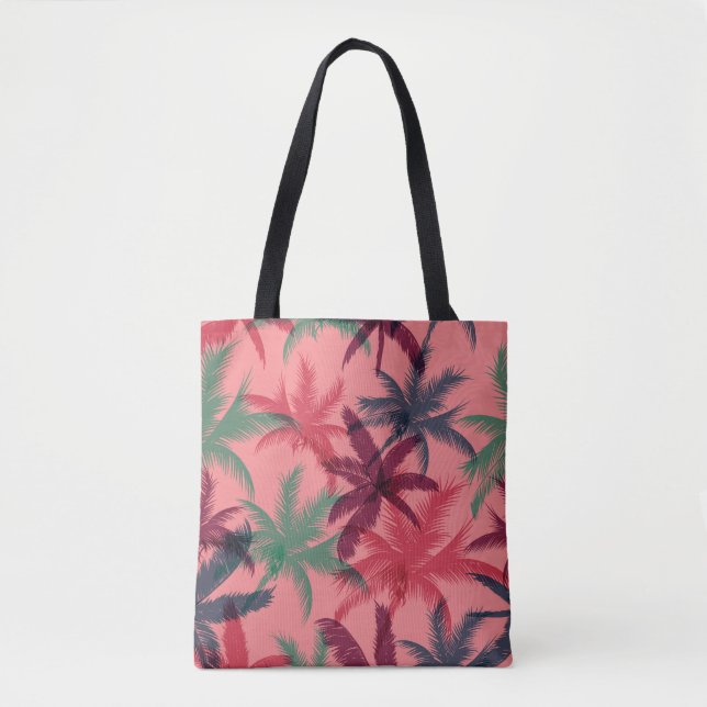 Tropical Palm Trees: Seamless Pattern Tote Bag (Front)